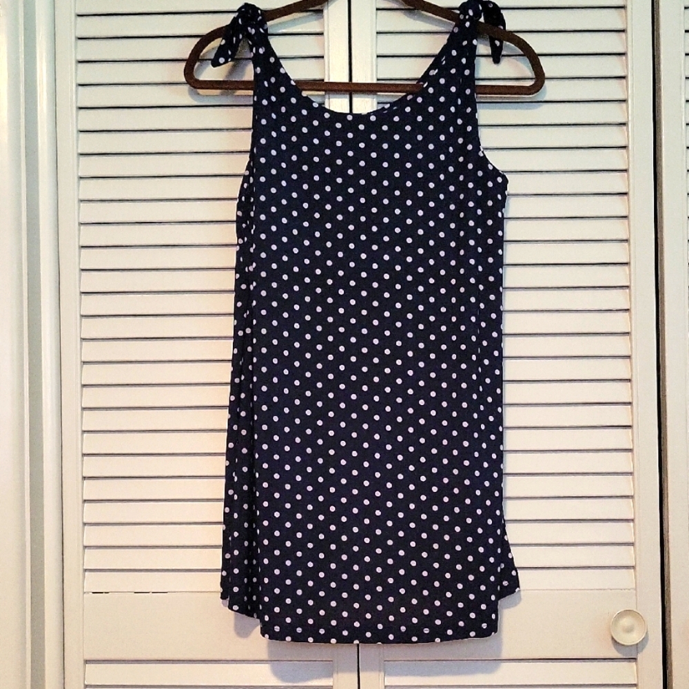 Mamy Blue Rio, Navy Polka Dot Sleeveless Dress